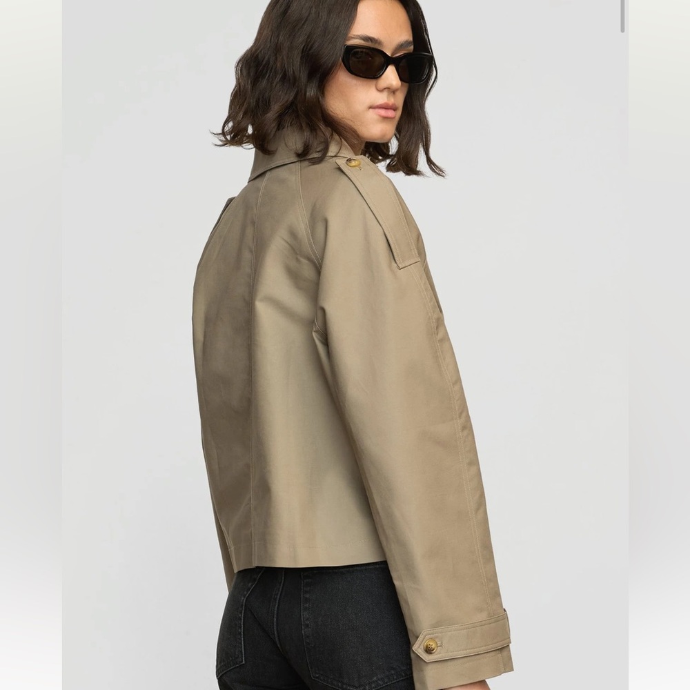 Modern Citizen Khaki Cropped Trench Coat Jacket